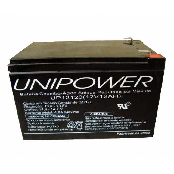 Bateria Chumbo-Ácida Regulada por Válvula (VRLA) UP12120 (12V 12Ah)