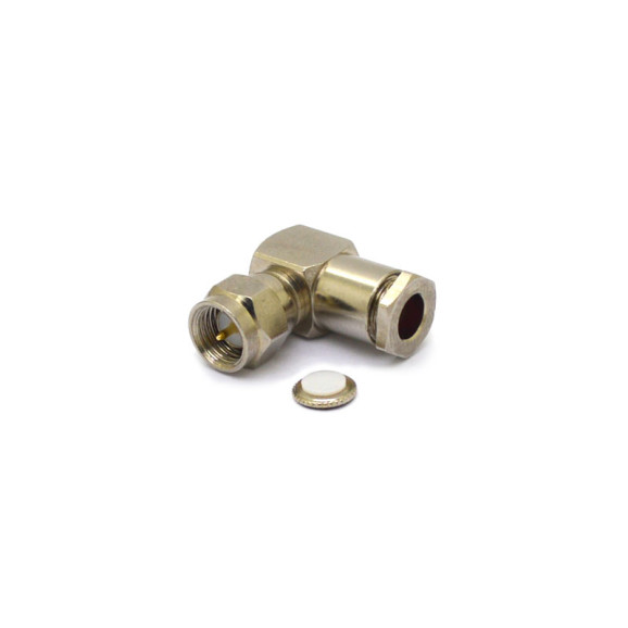 Conector SMA Macho Angular Prensa Cabo 0.4/2.5 - 3089 - Gav 32 - KLC