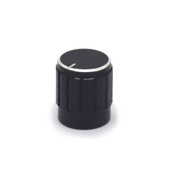 Knob de Alumínio para Potenciômetro de Eixo Estriado - A15x17 - Preto