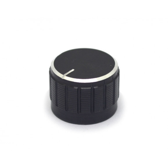 Knob de Alumínio para Potenciômetro de Eixo Estriado - A23x17 - Preto