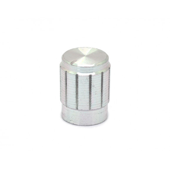 Knob de alumínio para potenciômetro de eixo estriado - B13x17 - Cromado