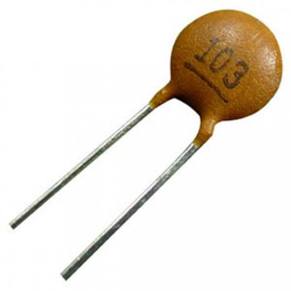 Capacitor Cerâmico Disco 100Kpf/50V (104/100K/100nF/0.1uF) cód. 1351