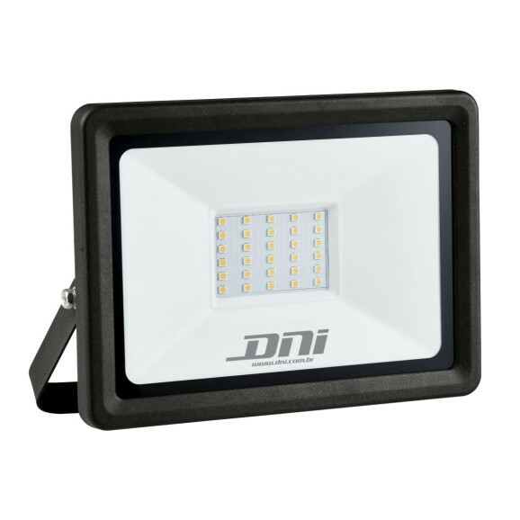 Refletor Holofote LED 30W Slim Branco Quente – Bivolt - DNI6061
