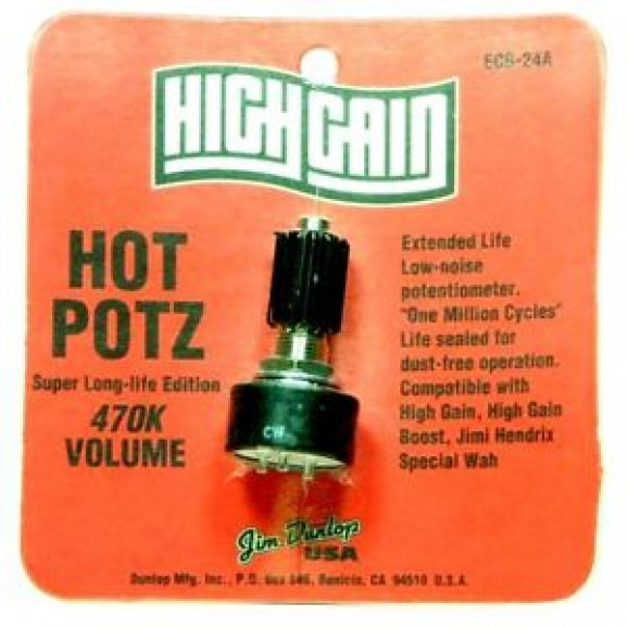 Potenciômetro Hot Potz II Dunlop High Gain para pedal de Wah-Wah de 470KΩ Volume - ECB24A