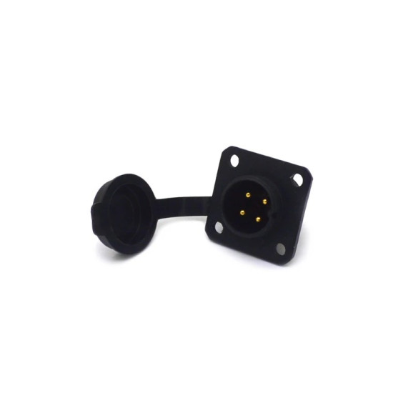 Conector Macho para Painel com Base Quadrada 4 Vias - JAB/P4P - Melro