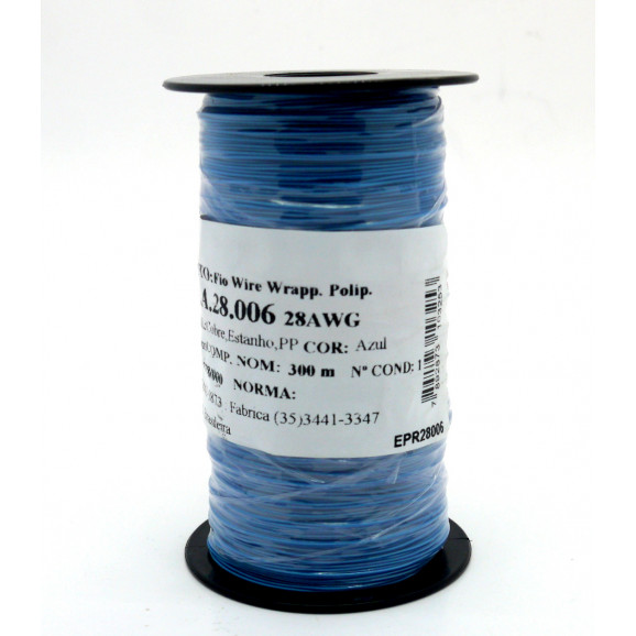 Fio Wire Wrap 28AWG  0.08mm  Azul WPR.A.28.006 Rolo com 300 Metros - Almak