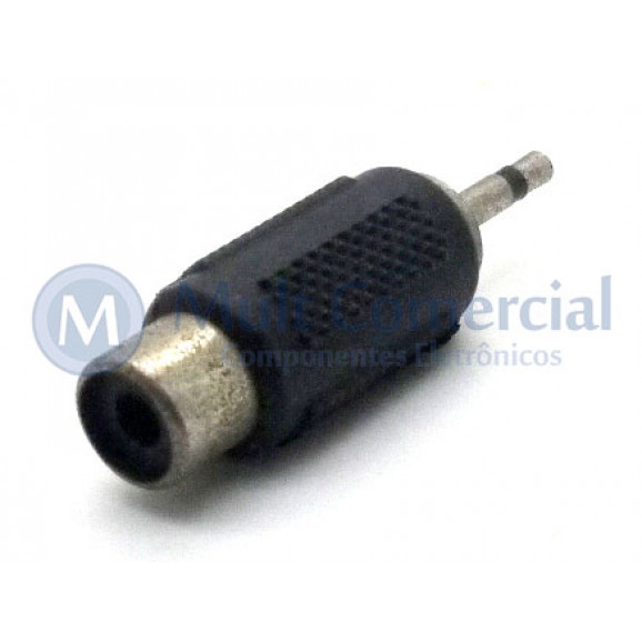 Plug adaptador RCA Fêmea para P2 Mono Macho - JL26048