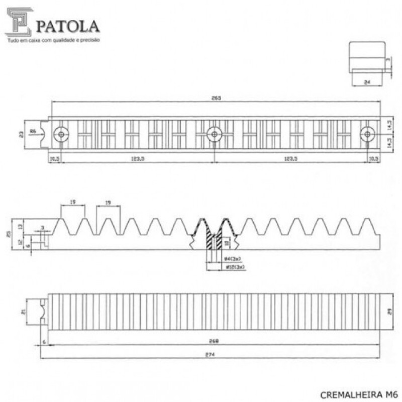 Cremalheira M dulo 6 Patola