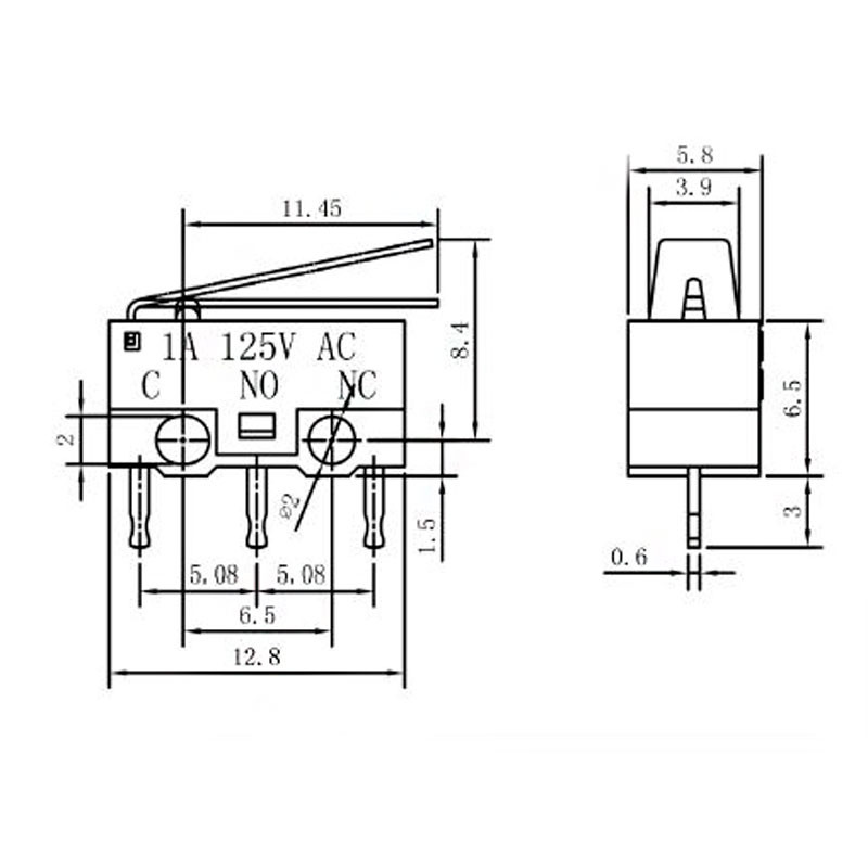 Micro MS25011-1 1HS1 UN.LAB.INC.LIST L22 1A 125VAC (Free Fast Shipping - Foto 6
