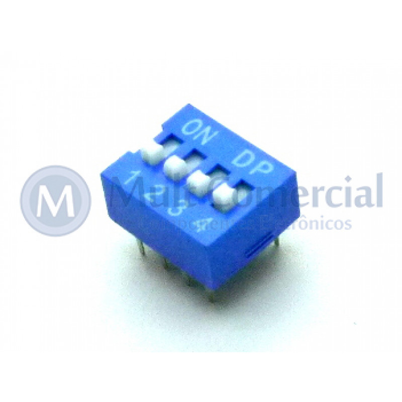 Chave Dip Switch 180° 4 Vias DS1040-4BN - Connfly