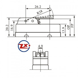 Chave Micro Switch com Haste de 30mm - KW-15GW21-B