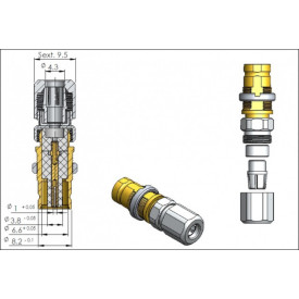 Conector Spinner IEC 169-13 Tipo 1.6/5.6 Fêmea Reto Cabo Painel Prensa Cabo 0.4/2.5 - 1425 - Gav 62 - KLC