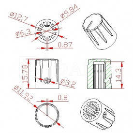 Knob com parafuso - Diversas Cores - KN-1900H