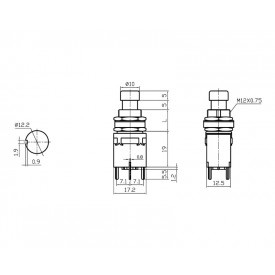 Chave DPDT Foot Switch com Trava Liga/Liga PCI - PBS-24-202P - Jietong