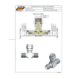 Adaptador SMA Formato em (T) 1 Macho X 2 Fêmeas - 3161 - Gav 68 - KLC