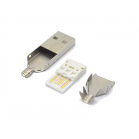 Conector USB A Macho Solda Fio - 3.4.35 