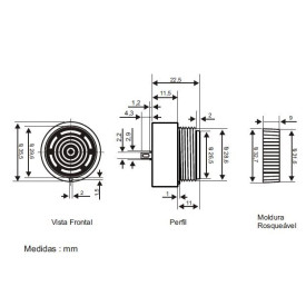 Buzzer para Painel 30mm Contínuo - S-6/30V-O-C - Sonalarme