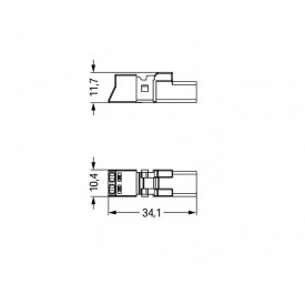 Conector Winsta Macho 2 Pólos - 890-232 - Wago