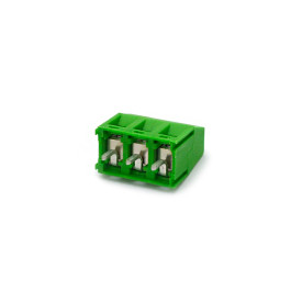 Conector Verde Multipolar AKZ350.03 Fixo Fêmea 180º (Vertical) de 3 Vias - Passo 5,08mm - Phoenix Mecano