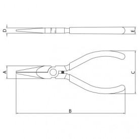 Alicate de Bico Meia Cana 5'' - Tramontina