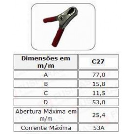 Garra Jacaré C27 nas Cores Preta e Vermelha - Fusi-Bras