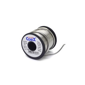 Estanho para Solda 50x50 Fio Cheio (SnXPb) Diâmetro de 2.4mm Cobix Carretel Preto de 500g.