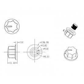 Knob com Parafuso Padrão MXR - MF-B00 - Diversas Cores - Daier 