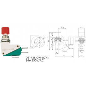 Chave Micro Switch Push-Button LIga/(Liga) 15A/125Vac - Cores Verde e Vermelho - DS-438 - Daier