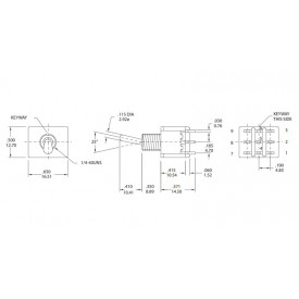 Chave Alavanca com 9 Terminais 3A/250V com Trava Liga/Liga - T8301-SEBQ-H - Salecom