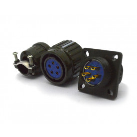 Conector Circular Macho e Fêmea DS1110-09-05 - 05 Vias - Connfly