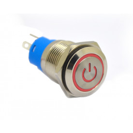 Push Button com Trava Liga/Desliga LED AZ/VM/VD - FLM-16