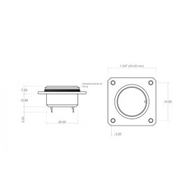 Conector Macho para Painel com Base Quadrada 40 Vias - JAB/PM40P - Melro