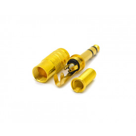 Plug P10 6,35mm Estéreo Dourado JL11050 - Jiali