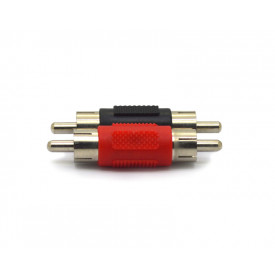 Adaptador Plug RCA para Plug RCA - Cores Preto e Vermelho - JL16067 - Jiali