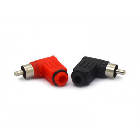 Plug RCA 90º - Cores Preta e Vermelha - JL17009 - Jiali