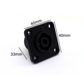Conector SpeakOn Quadrado Fêmea para Painel 4 Vias - JL33050