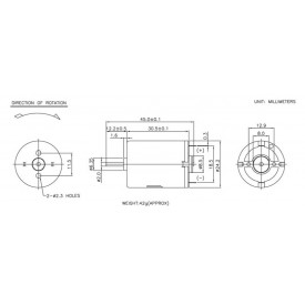 Motor DC 12V 14.000 RPM JFC-280SA-3155 Cód. Motor 03.B