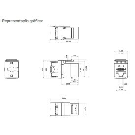 Keystone Fêmea RJ45 CAT6 8P8C Branco - WT-2002