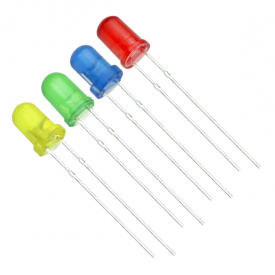 Kit de Leds Difusos 5mm Vermelho, Verde, Amarelo e Azul - Total 32 Leds