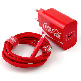 Kit Carregador Coca-Cola - PD Charger com 1 Saída USB-C PD 20W - 2189