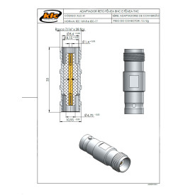Adaptador de Conversão BNC Fêmea X TNC Fêmea - KLC-41 - Gav 51 - KLC
