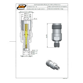 Adaptador de Conversão TNC Fêmea X SMA Fêmea - KLC-42 - Gav 73 - KLC