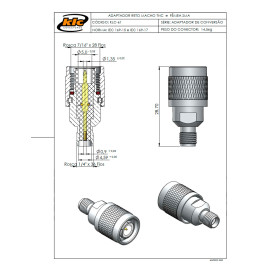 Adaptador de Conversão TNC Macho X SMA Fêmea - KLC-61 - Gav 71 - KLC