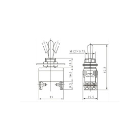 Chave Alavanca ON-OFF Quatro Terminais KN-1221 15A 250V