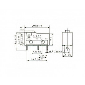 Chave Micro Switch 5A/125Vac / 3A/250Vac - KW11-3Z-1