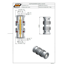 Adaptador BNC 50 Ohms Macho X Macho Reto - LA-2 - Gav 10 - KLC