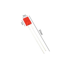 Led Retangular Difuso 5mm - Verde e Vermelho - L-403SRD - Paralight