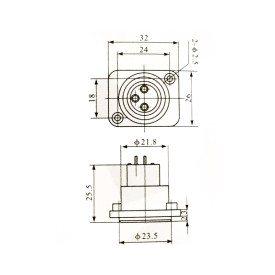 Conector XLR 180° Fêmea 3 Vias Solda Fio - LS-1027