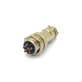 Conector Mike 6 Vias Macho para painel e Fêmea para cabo - LS-3005