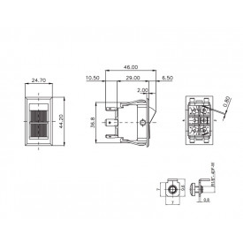 Chave Tecla Plástica Bipolar 15A/120V 14.201 Liga/Liga MFT1FP1Q - Margirius